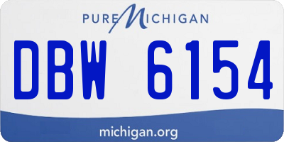 MI license plate DBW6154