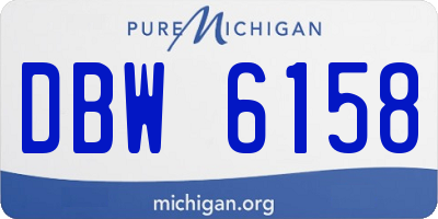 MI license plate DBW6158