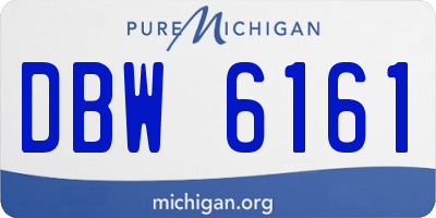 MI license plate DBW6161