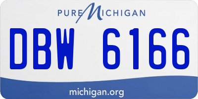 MI license plate DBW6166