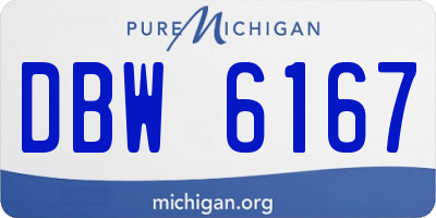 MI license plate DBW6167