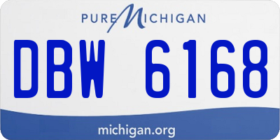 MI license plate DBW6168