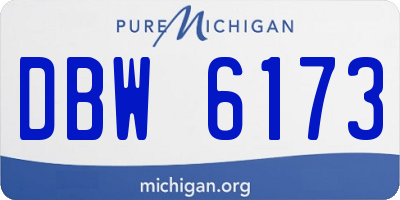 MI license plate DBW6173