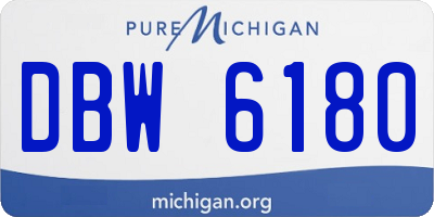 MI license plate DBW6180