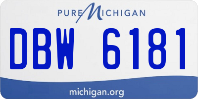 MI license plate DBW6181