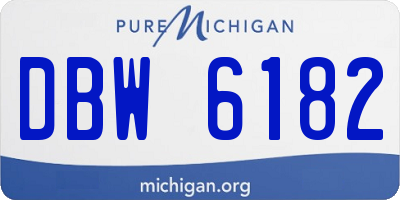 MI license plate DBW6182