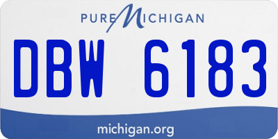 MI license plate DBW6183