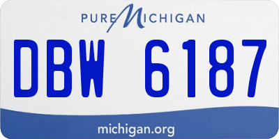 MI license plate DBW6187