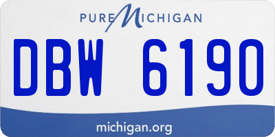 MI license plate DBW6190