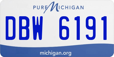 MI license plate DBW6191
