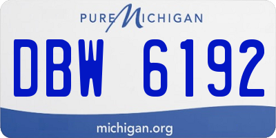 MI license plate DBW6192