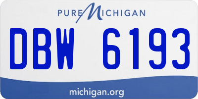 MI license plate DBW6193