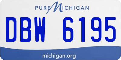 MI license plate DBW6195