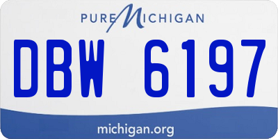 MI license plate DBW6197