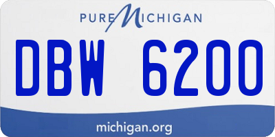 MI license plate DBW6200
