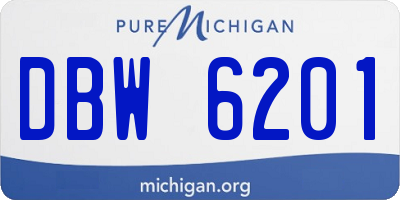 MI license plate DBW6201