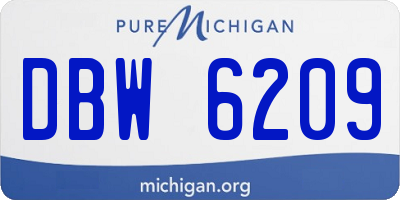 MI license plate DBW6209