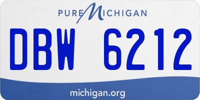 MI license plate DBW6212