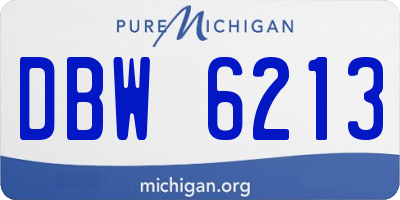 MI license plate DBW6213