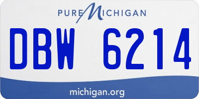 MI license plate DBW6214