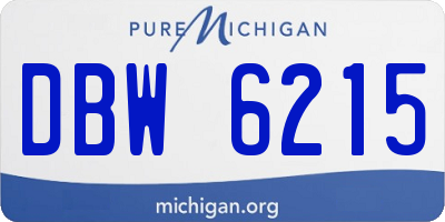 MI license plate DBW6215