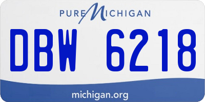 MI license plate DBW6218