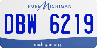 MI license plate DBW6219
