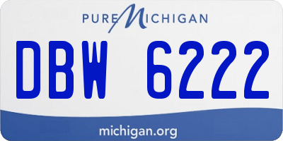 MI license plate DBW6222