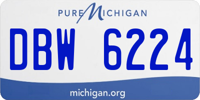 MI license plate DBW6224