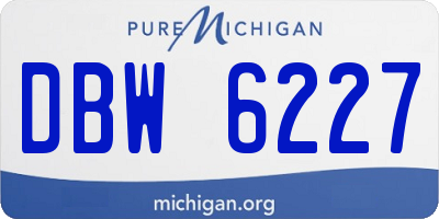 MI license plate DBW6227