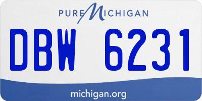 MI license plate DBW6231