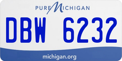 MI license plate DBW6232