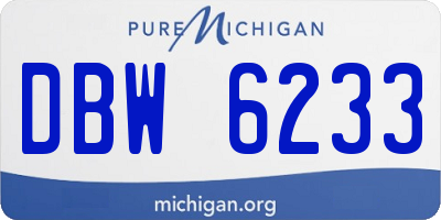 MI license plate DBW6233