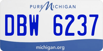 MI license plate DBW6237