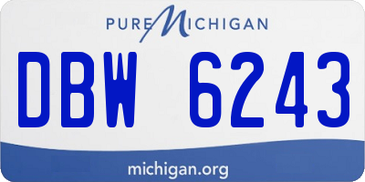 MI license plate DBW6243