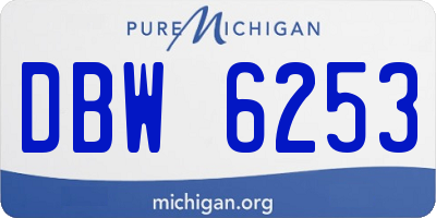 MI license plate DBW6253