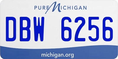 MI license plate DBW6256