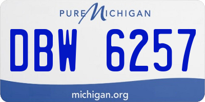 MI license plate DBW6257