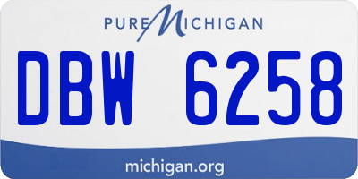 MI license plate DBW6258
