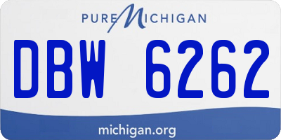 MI license plate DBW6262