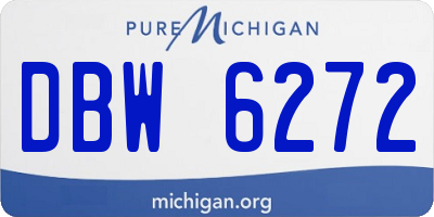 MI license plate DBW6272