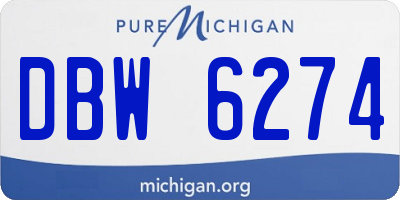 MI license plate DBW6274