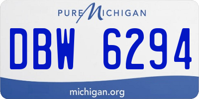 MI license plate DBW6294