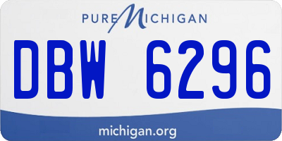 MI license plate DBW6296