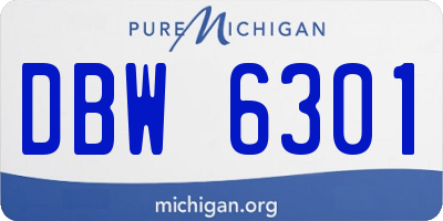 MI license plate DBW6301