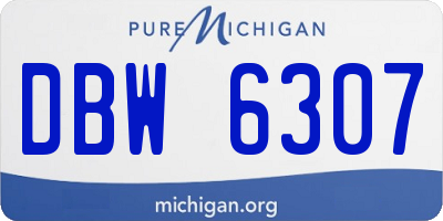 MI license plate DBW6307