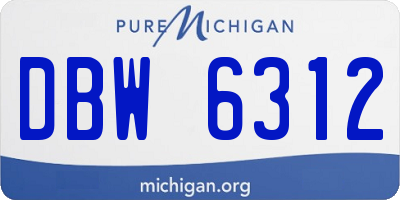 MI license plate DBW6312