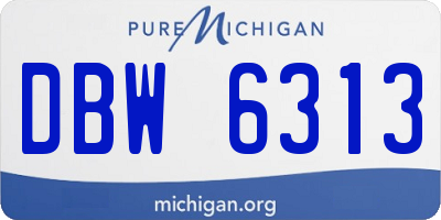 MI license plate DBW6313