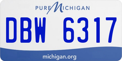 MI license plate DBW6317