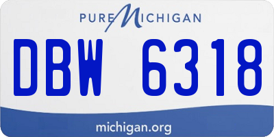 MI license plate DBW6318